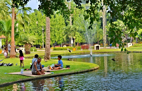 El parque del centro de Chiang Mai.
