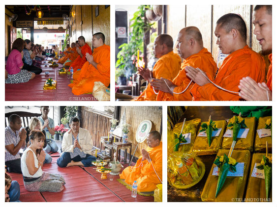 Ceremonia de bendición de los monjes en Tailandia