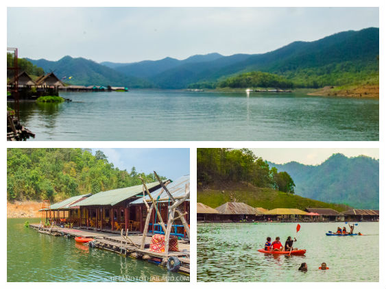 Casas flotantes en la presa Mae Ngat Casas flotantes en la presa Mae Ngat