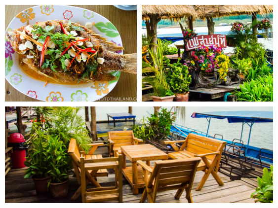 Casas flotantes en la presa Mae Ngat Casas flotantes en la presa Mae Ngat