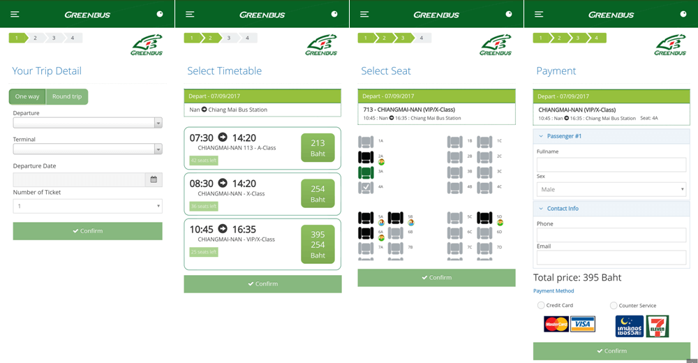 Reseña: Autobús verde clase VIP de Tailandia