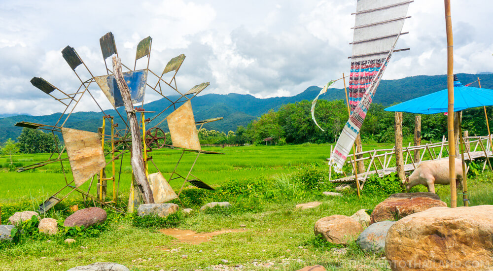 Café en los arrozales de Ban Tai Lue Café