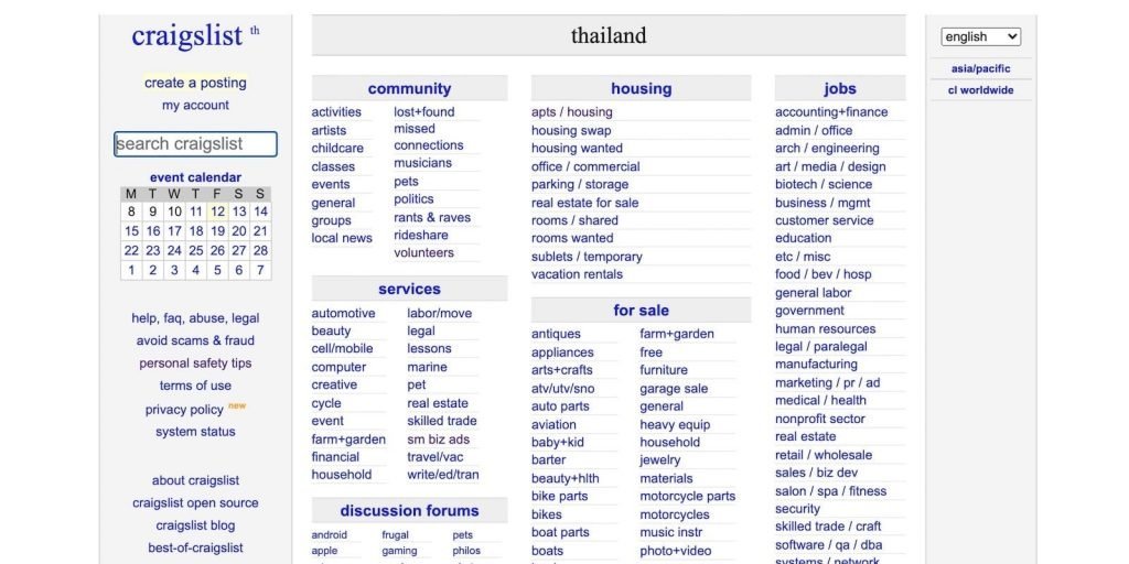 Craigslist Bangkok ya no es lo que solía ser (especialmente para anuncios personales)