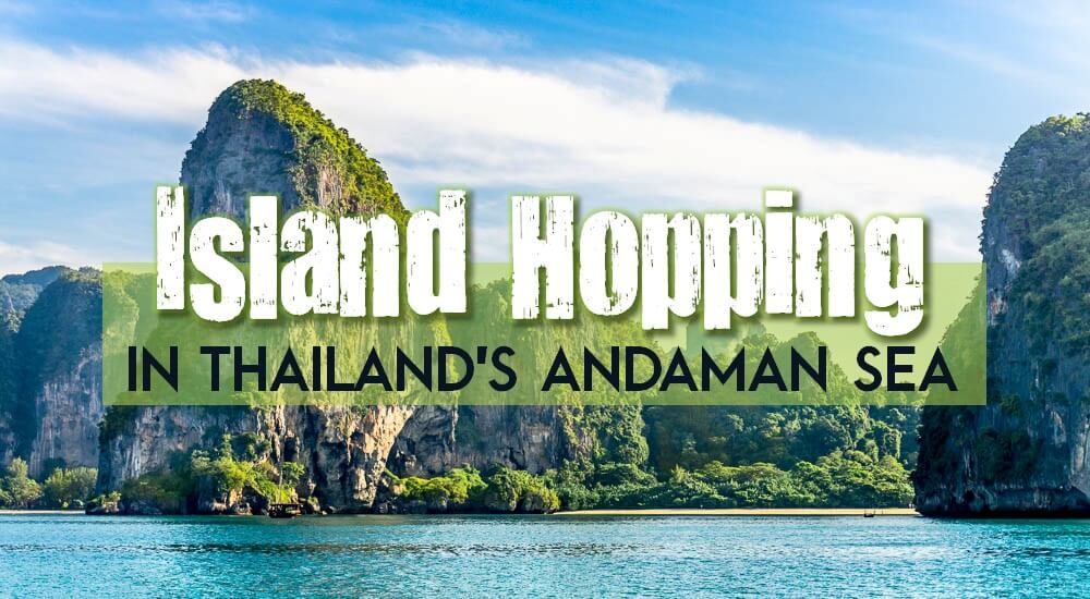 De isla en isla en el mar de Andamán en Tailandia