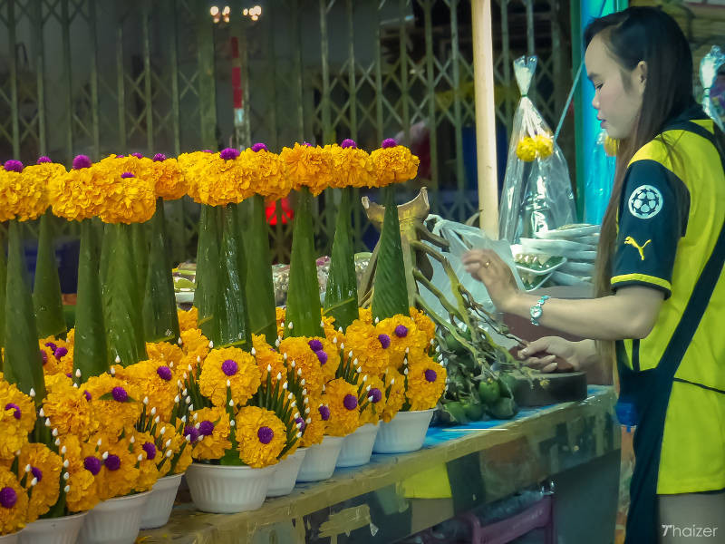Mercado de flores y verduras Pak Klong Talad, Bangkok