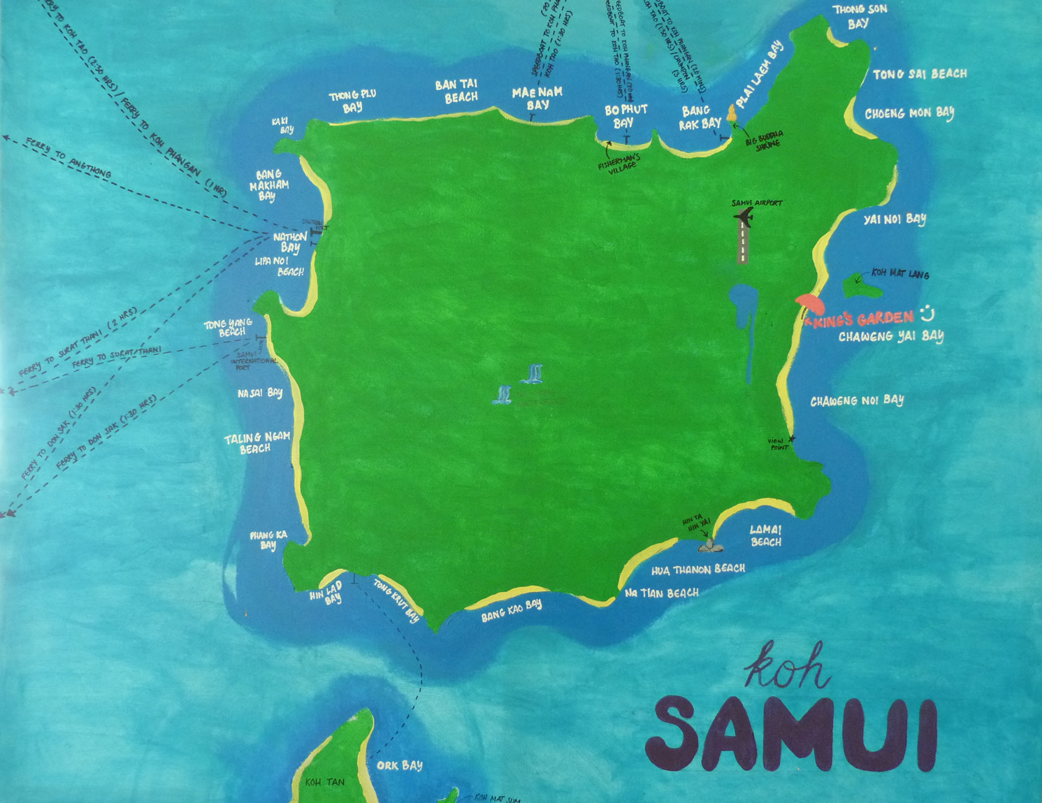 Un mapa de Koh Samui que todo viajero debe tener