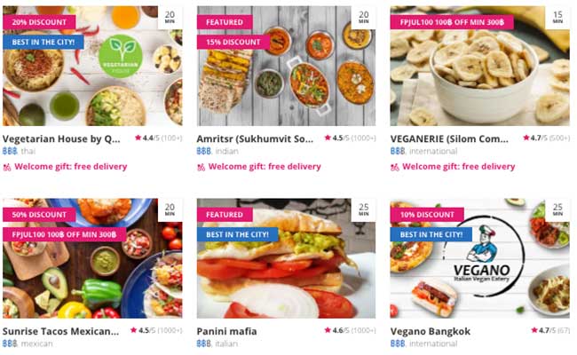 Foodpanda – Información sobre servicios de comida a domicilio en Tailandia