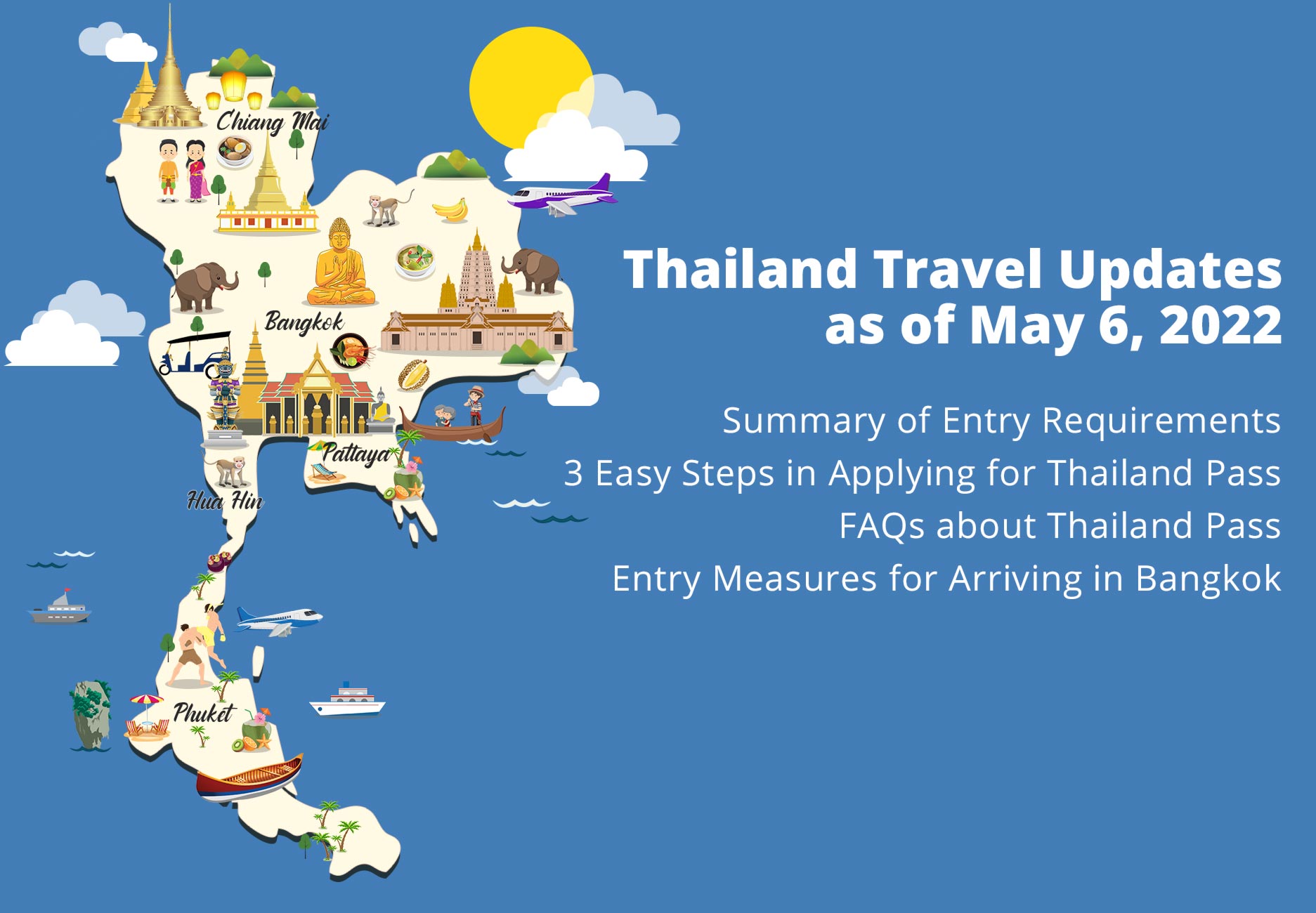 Resumen de los requisitos de entrada a Tailandia; 3 sencillos pasos para solicitar el pasaporte de Tailandia; Medidas de entrada para la llegada a Bangkok.