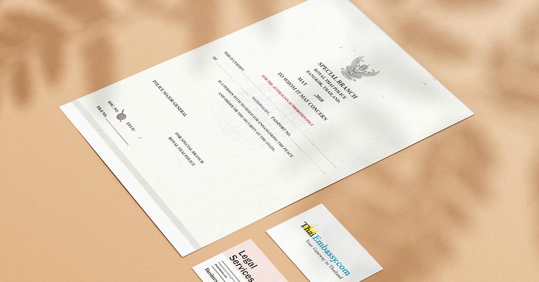 Certificado de autorización de la policía tailandesa para extranjeros